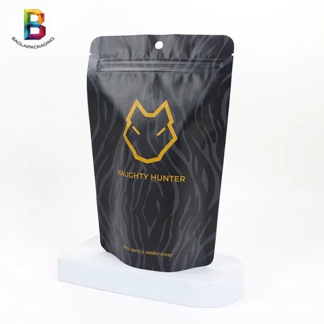 Customized Design Underwear Packing Stand up Pouch Aluminum Foil Zipper Bag