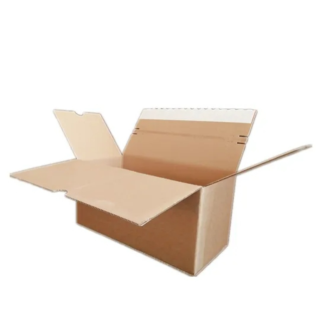 Personalised Brown Foldable Cardboard Shipping Carton Box with Tear Strip Zipper Recycled Materials for Socks Packaging Mailer