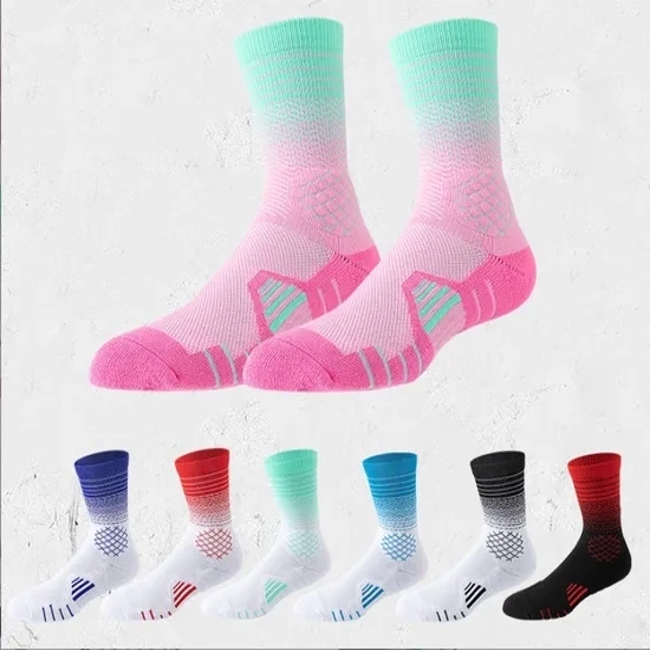 Grid Pattern Elite Training Long Tube High-Top Basketball Socks