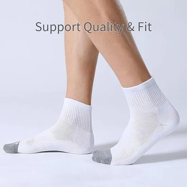 Men′s Sports Ankle Socks Cushioned Sports Socks with Air Mesh & Seamless Toe