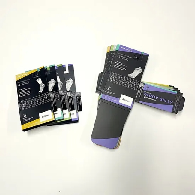 Elegant Packaging Boxes for Socks with UV Coating and Unique Prints