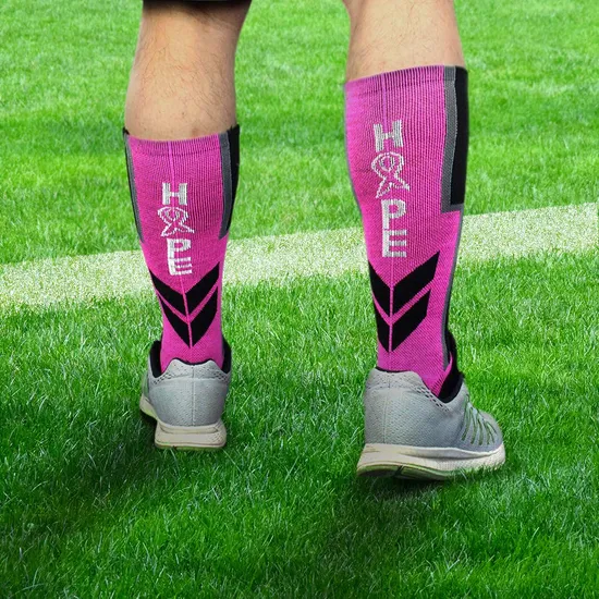 Pink Ribbon Elite Breathable Anti-Slip Basketball Sport Crew Socks