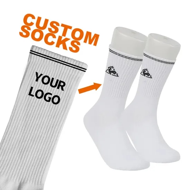 Design Your Own Logo Sports Socks Customized Cotton Crew Athletic Sport Sock