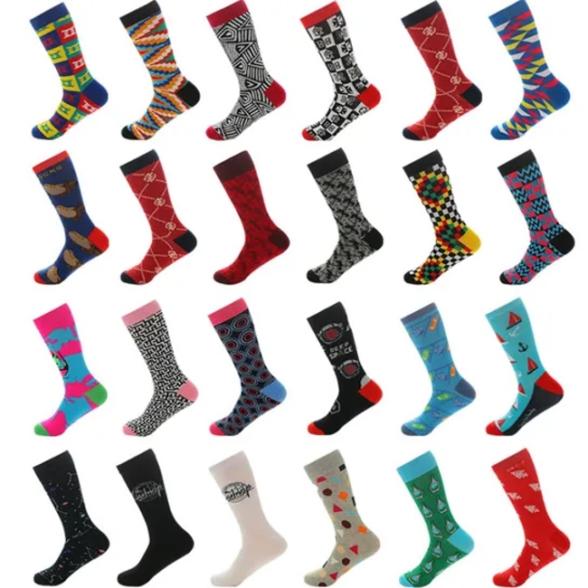 Custom Made America Style Cotton Fashion Men Crew Dress Socks Mens Funky Stylish Socks