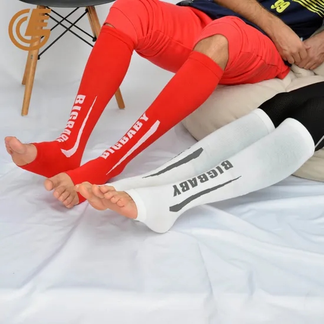 Football Socks Protector Calf Compression Leg Shin Guards Soccer Sleeve