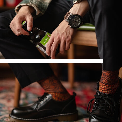 New Fashion Style Top Quality Men s Autumn Warm Knitting cotton Dress Socks Breathable Unisex Ethnic Leisure Crew Socks Stockings