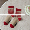 High Quality Crew Custom Logo Socks Red Jacquard Design Casual Women Socks