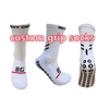 Sports Soccer Compression Custom Grips Design Athletic Football Non Slip Cotton Nylon Unisex Men Children Women Yoga Pilates Anti-Slip Grip Crew Sock