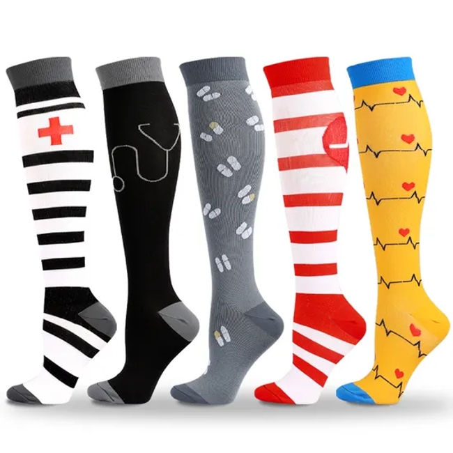 Compression Low Price Custom Unisex Wholesale Cotton Over High Sport Socks
