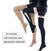 Agna Factory Price Nylon Compression Veins Stocking OEM Black Support Medical Stockings Varicose Medical Over Knee Socks 20-30mmhg