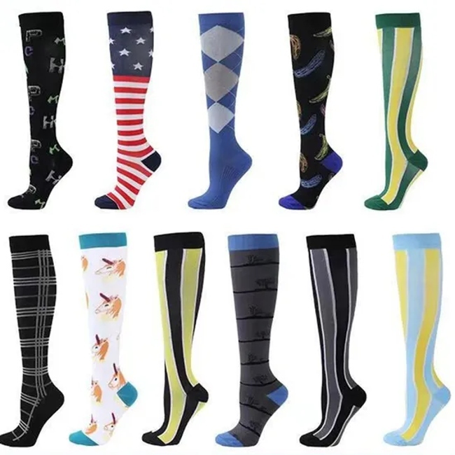 Marathon Running Long Tube Compression Socks for Men and Women Pressure Function Socks Leg Socks Muscle Socks Cycling Cross-Country Football Socks