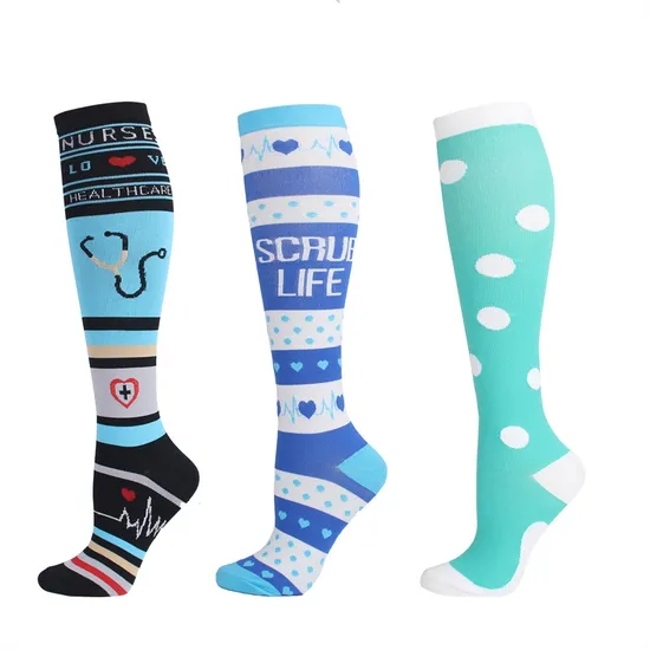 Marathon Running Long Tube Compression Socks for Men and Women Pressure Function Socks Leg Socks Muscle Socks Cycling Cross-Country Football Socks