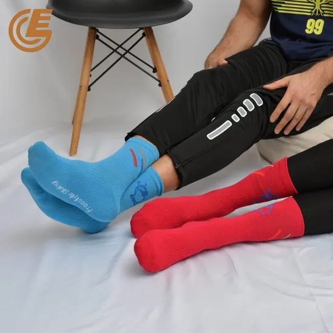 Anti-Slip Comfortable Anti-Bacterial Pure Red Athletic Sports Compression Socks