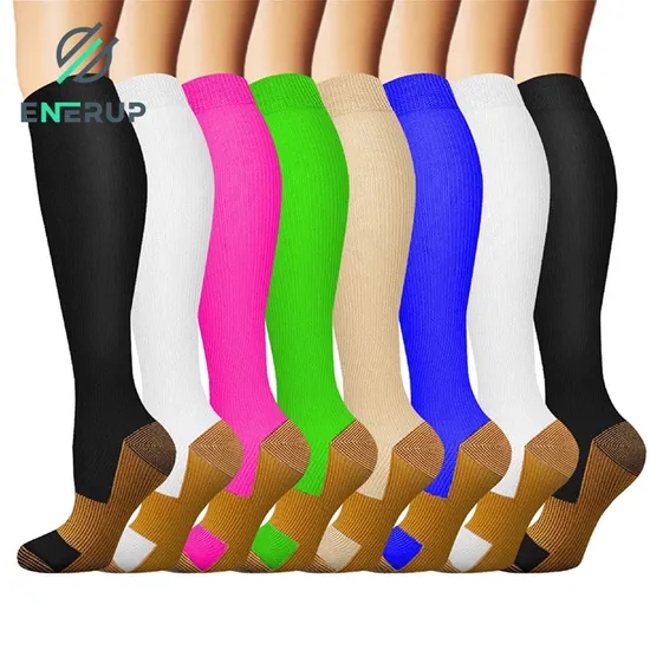 Compression Socksquick Dry Sport Copper Nylon Knee Hight Socks