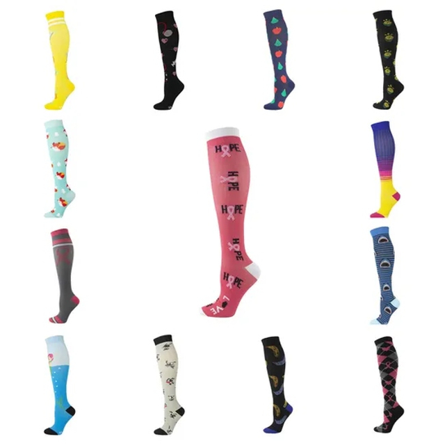 Cotton Latest Unisex Long Distance Running Badminton Fitness Compression Socks