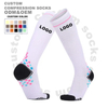 Factory Manufacturers Design Logo Women Athletic Cotton Brand Knee High Custom Compression Socks