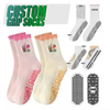Custom Logo Grip Trampoline Socks Pilates Non Slip Yoga Curl Socks Compression Tube Crew Ruffle Socks