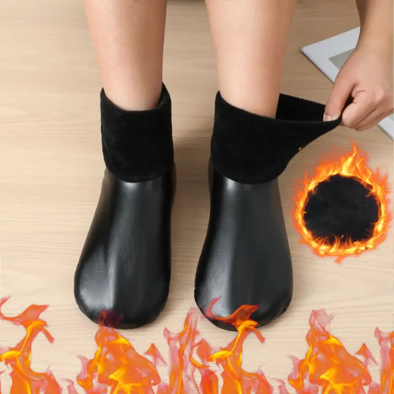 bespoke products Weatherproof PU Leather Slipper Socks Waterproof Cloth Socks,Yoga Mats,Warm Sutumn&Winter Socks 