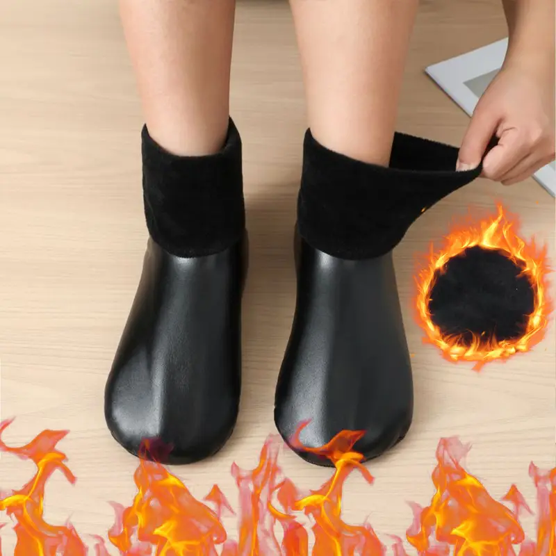 bespoke products Weatherproof PU Leather Slipper Socks Waterproof Cloth Socks,Yoga Mats,Warm Sutumn&Winter Socks 