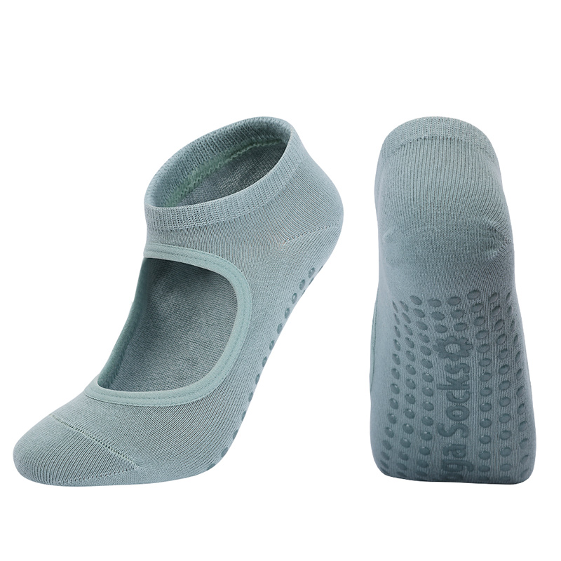White Label Women High Quality Pilates Socks Anti-Slip Breathable Backless Yoga Socks Ankle Ladies Ballet Dance Sports Socks 