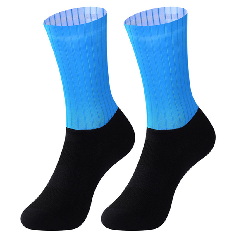 Color Customization New Socks Aero Anti Slip Silicone Summer Whiteline Cycling Socks Men Bicycle Sport Running Bike Socks 