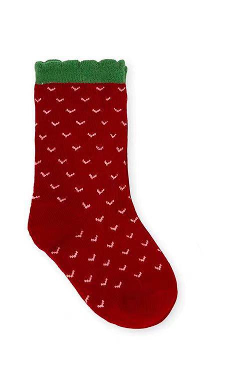 strategic partnership New KS Children's Socks Kawaii Cherry Baby Girls' Socks Cotton Boys' Sports Mid Tube Socks Children's 