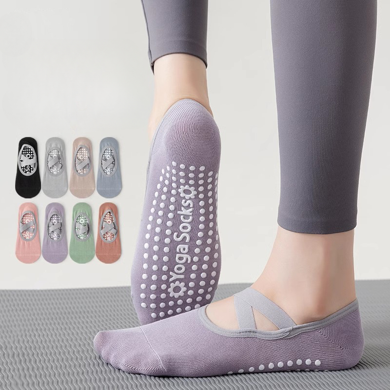 consumer goods Professional Yoga Socks Women Cotton Sports Socks Silicone Non-slip Pilates Grip Towel Socks for Dance Barre 