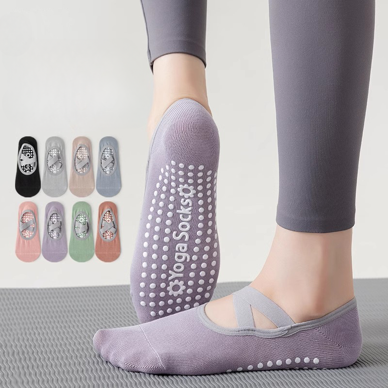consumer goods Professional Yoga Socks Women Cotton Sports Socks Silicone Non-slip Pilates Grip Towel Socks for Dance Barre 