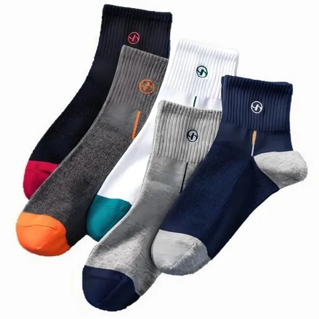 Antibacterial Soft Breathable High Elastic Cotton Value Business Men Ankle Crew Socks