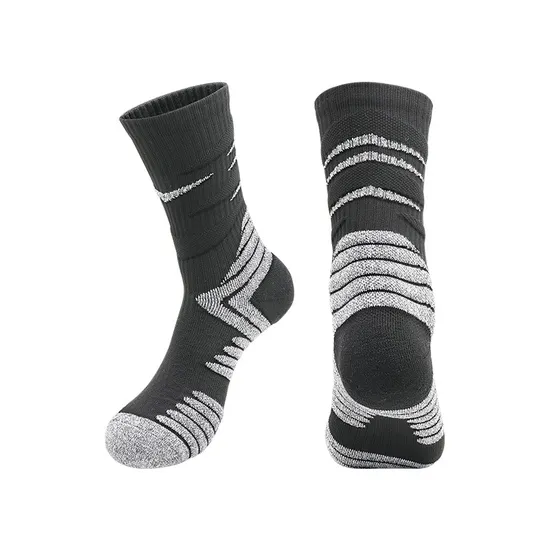 Custom Boys Girls Running Socks Black White Versatile Sports Sock with Patterned