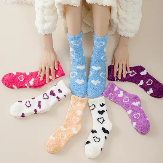 Cozy Fuzzy Socks for Womens Girsl, Non-Skid Gripper Bootom