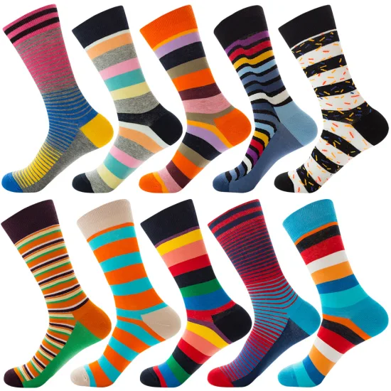Make Your Own Custom Logo 100% Cotton Chaussette Business Men Crew Happy Funny Crazied Colorful Socks for Men