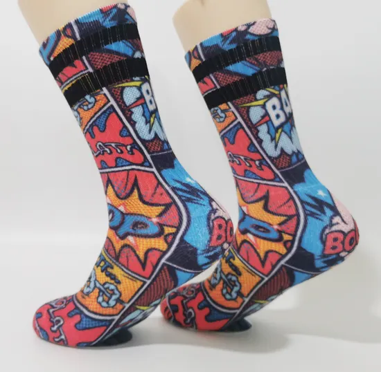 360 Mens Printed Socks Fashion Design Sublimation Custom 3D Printed Socks