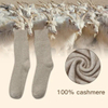 Manufacturer Wholesale Custom Indoor Casual Cuffed Cashmere Socks Women Winter Bed Warm Rib Knit 100% Pure Cashmere Socks