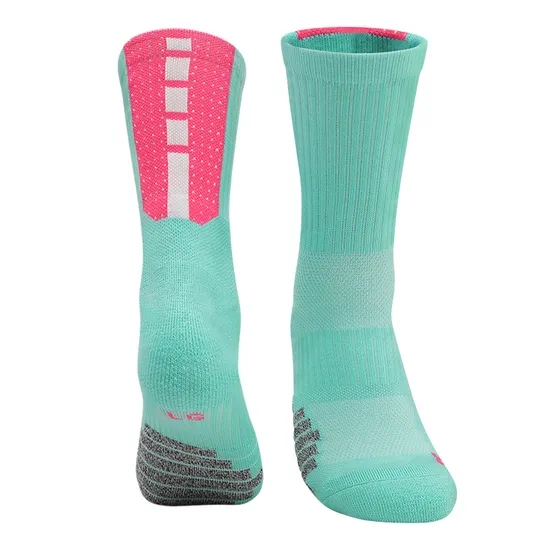 Custom Mens Brand Compression Breathable Basketball Elite Men Athletic Blank White Crew Sport Socks Calceta Basketball