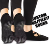 Custom Logo Low MOQ Cotton Non-Slip Comfortable Silicone Ankle Yoga Straps for Women Pilates Ballet Barre Socks