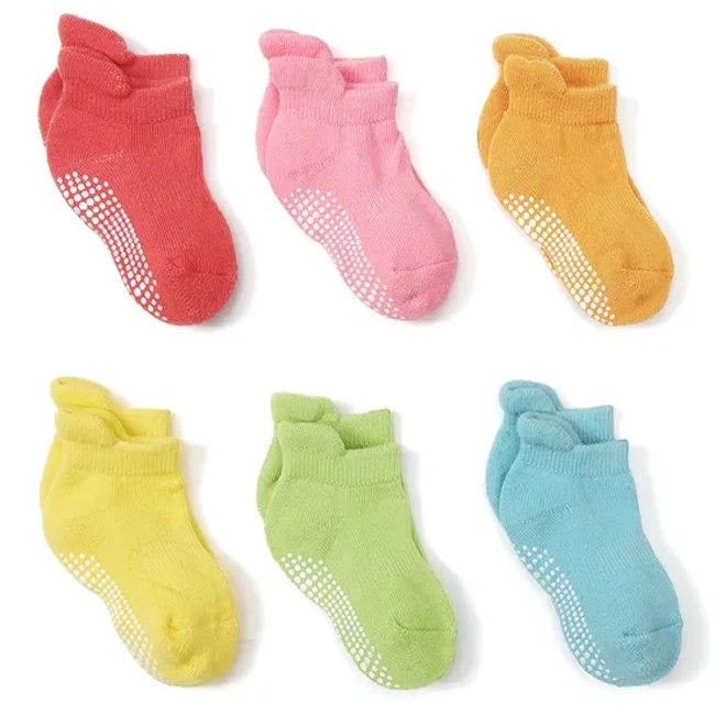 Colorful Eco Friendly Newborn Boys Quality Cotton Baby Ankle Grip Socks