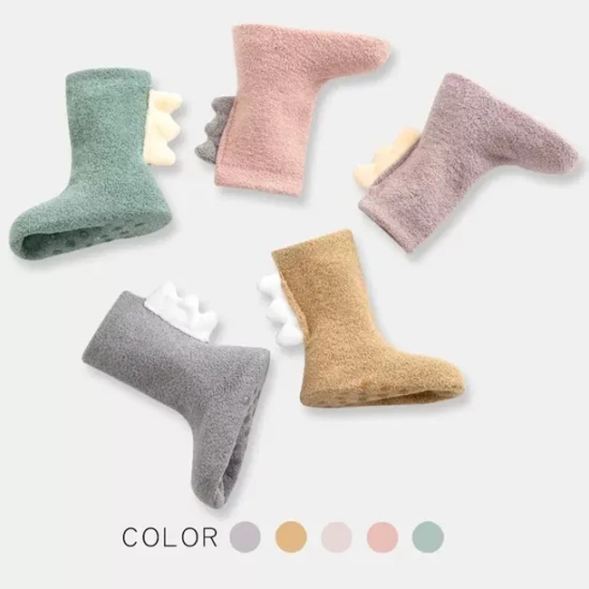 Colorful Comfortable Soft Terry Cotton Children Sock Girls Anti Slip Socks % Cotton Baby Hosiery