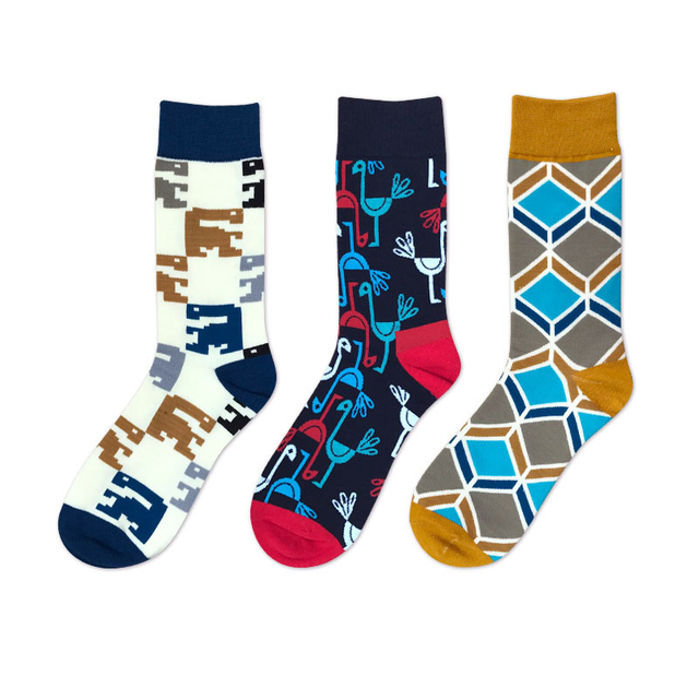 Certificate OEM ODM Factory Custom designed cotton geometric sports socks