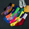 fast delivery Colorful Harajuku Retro women Lady Cotton Socks Fluorescent Neon Color Korean Purple Yellow Pink Designer 