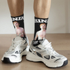  Ghostface Large Couple Sports Socks SpringSummer Basketball Socks Black and White Long Socks Men's Middle Socks Hip 