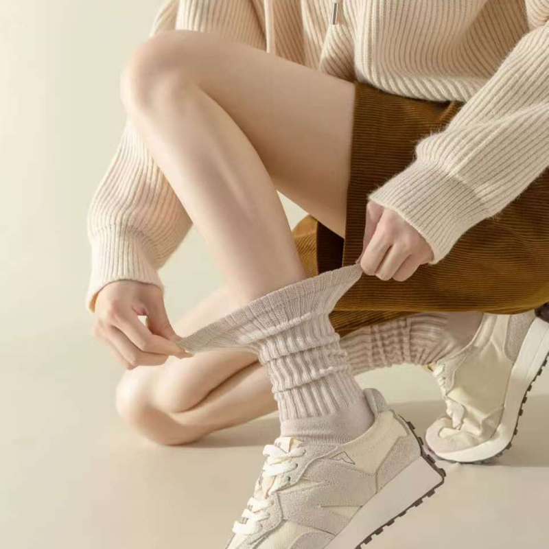 volume discounts Campingsky Slouchy Socks for women Crew Socks Cotton high quality Boot Calf Socks Chunky Ribbed Cozy Scrunch 