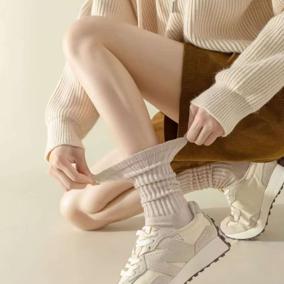 volume discounts Campingsky Slouchy Socks for women Crew Socks Cotton high quality Boot Calf Socks Chunky Ribbed Cozy Scrunch 