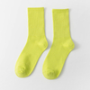 Best Price Unisex Casual Cotton Socks Round Neck Mid Tube Fashionable Solid Color Breathable Socks Autumn women Girls Stockings 