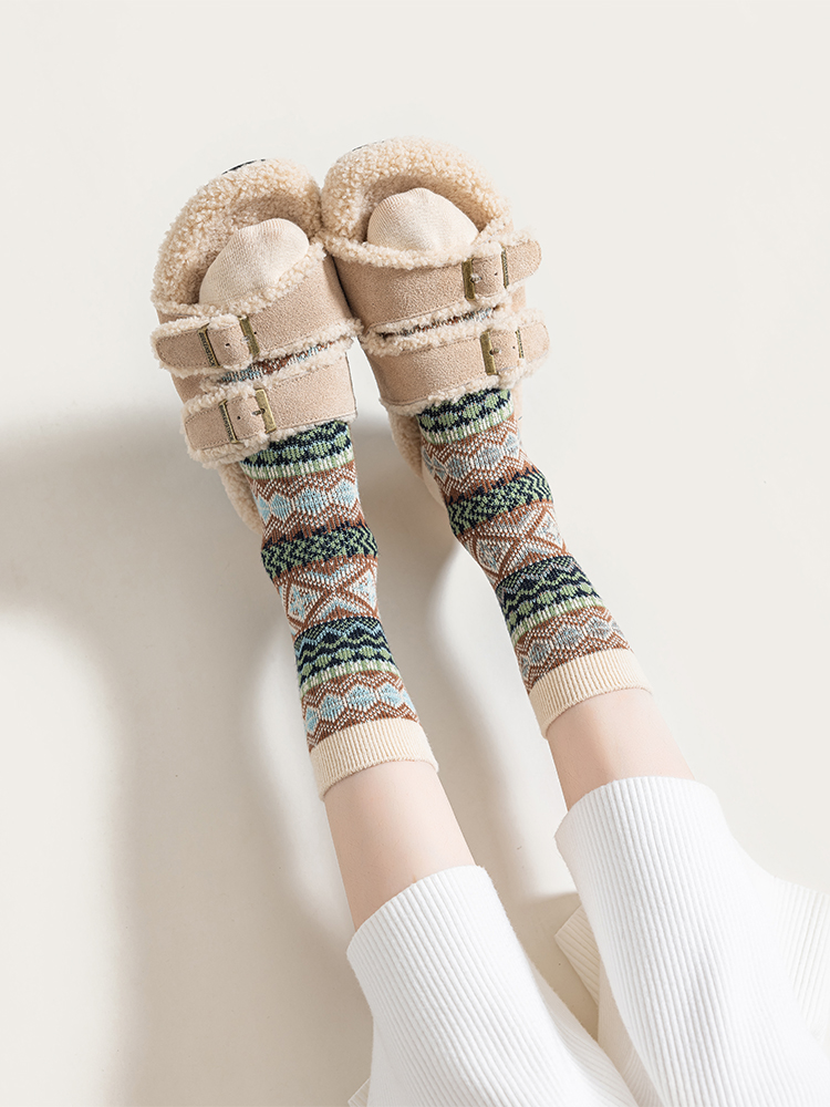top-notch Pack womens cotton Socks Autumn and Winter Warm Socks Thick Knit Cabin Cozy Crew Soft Socks Gifts for women Colorful 