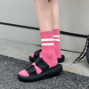 Price Reduction women Socks Fashion Autumn New Novelty Candy Color Sports Crew Socks For Girls Preppy Style Striped Socks 