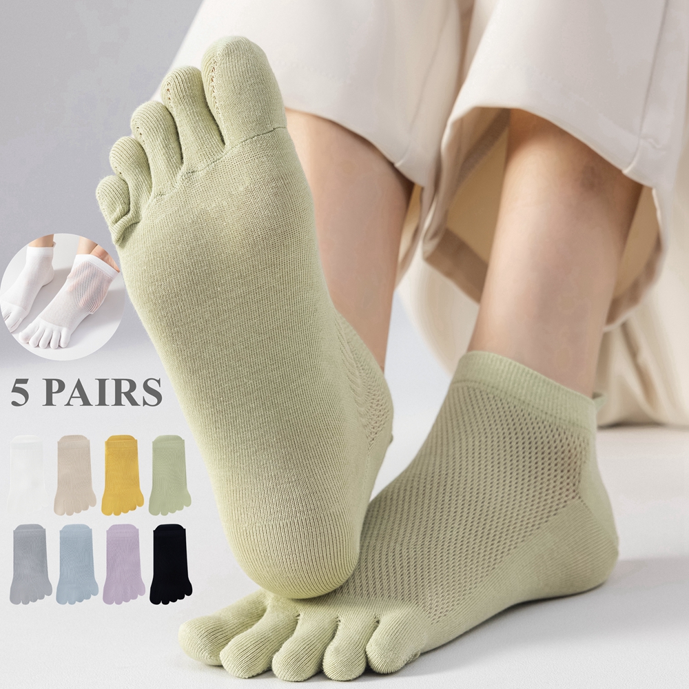 online selling women Five Finger Socks Summer Mesh Ankle Socks High Quality Cotton Low Cut Toe Socks Sports 