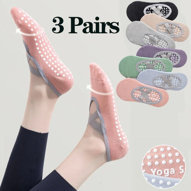 Professional Women Yoga Sock Silicone Anti slip Ballet Pilates Socks Women Backless Breathable Bandage Yoga Sport Socks