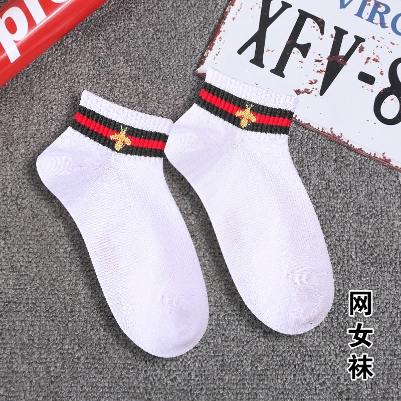 Bestseller Striped Cotton women S Socks Mesh Breathable Striped Bee Mesh Short Socks Couple Of The Same Shallow Mouth Boat 
