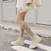 Customize by Sample Female Fashion Calf Socks Anchored Style Middle Tube Stockings Velvet Knee High Stirrup Socks Short 